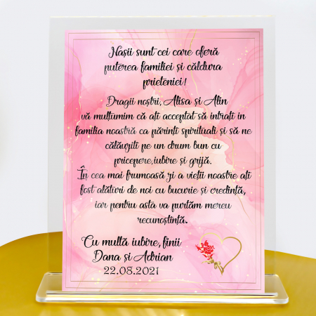 Plachete de sticla acrilica personalizata - Placheta personalizata text, nume pentru Nasi