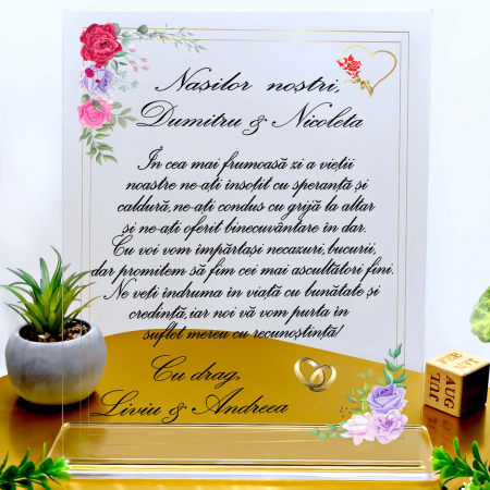 Placheta personalizata text, nume pentru Nasi [1]