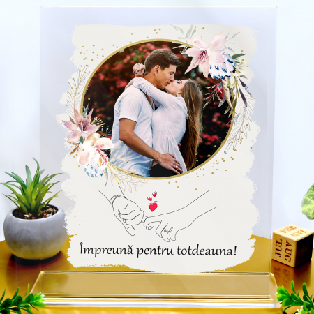 Plachete de sticla acrilica personalizata - Placheta personalizata Impreuna pentru totdeauna