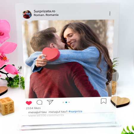 Cadouri pentru Femei - Placheta personalizata  model instagram cu poza si text
