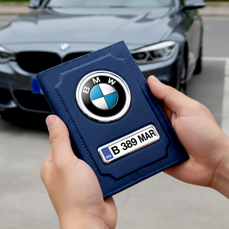 Brelocuri personalizate - Portofel personalizat din piele pentru acte auto