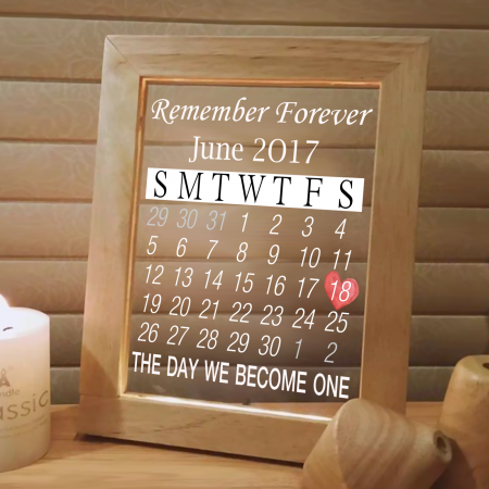 Rama iluminata personalizata modeul cu calendar [4]