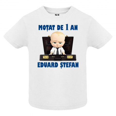 Set 3 tricouri personalizate mama tata si copil cu nume si varsta "Bebe Sef" [3]