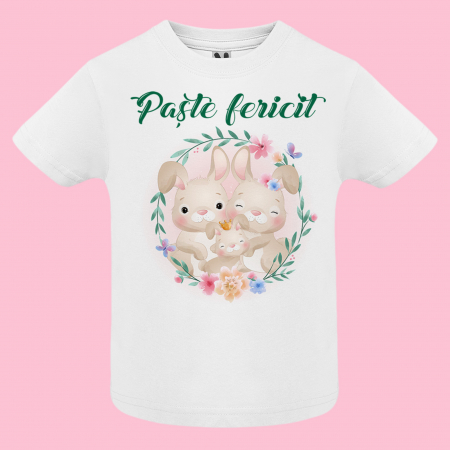 Set 3 tricouri personalizate cu text si model "Paste fericit" [2]