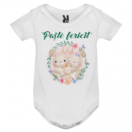 Set 3 tricouri personalizate cu text si model "Paste fericit" [1]