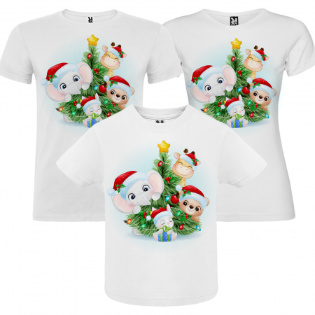 CRACIUN - Set 3 tricouri personalizate Craciun animals