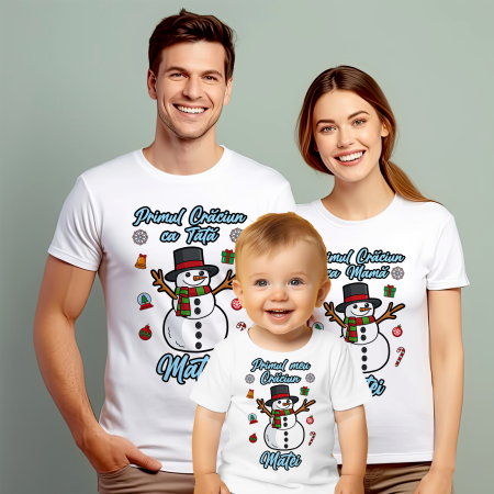 CRACIUN - Set 3 tricouri Primul meu Craciun cu Om de Zapada