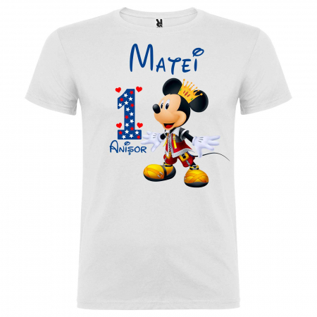 Set 3 tricouri mama, tata si copil personalizate cu nume si varsta "print Mickey" [4]