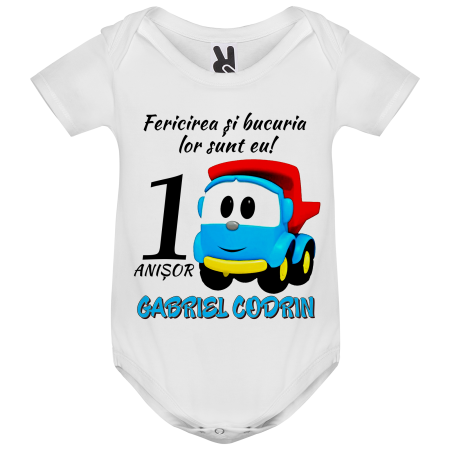 Set de 3 tricouri personalizate pentru parinti si copil Camionul Leo [1]