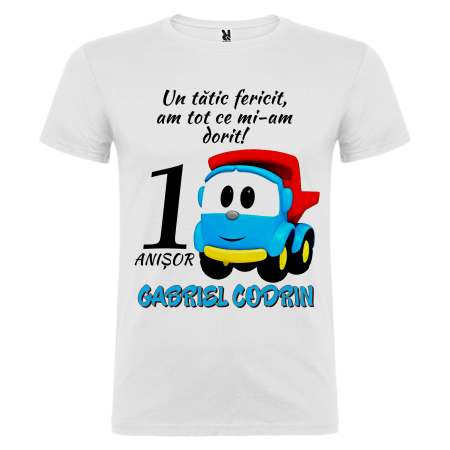 Set de 3 tricouri personalizate pentru parinti si copil Camionul Leo [4]