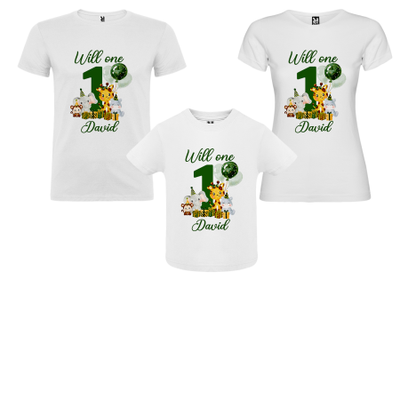 Set de 3 tricouri personalizate pentru, parinti si copil Personaje Animalute Will one [1]
