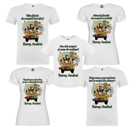 Set de 5 tricouri personalizate pentru nasi, parinti si copil Mickey Safari [1]