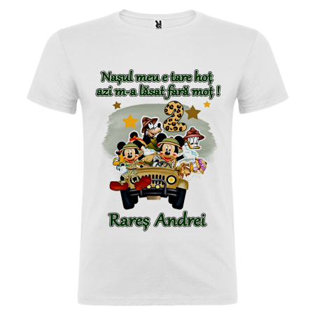 Set de 5 tricouri personalizate pentru nasi, parinti si copil Mickey Safari [7]