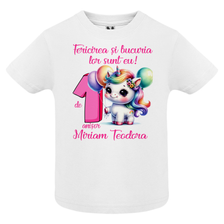 Set de 3 tricouri personalizate pentru parinti si copil Baby Unicorn [3]