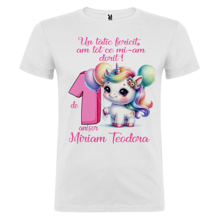 Set de 3 tricouri personalizate pentru parinti si copil Baby Unicorn [5]