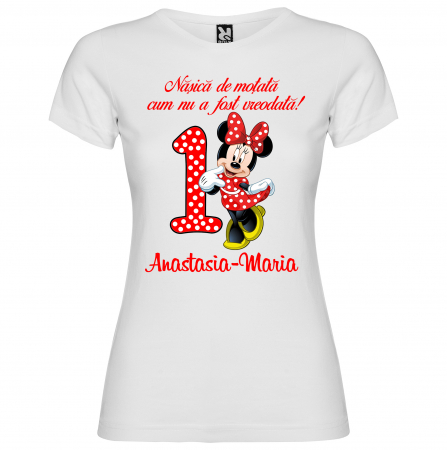 Set de 5 tricouri aniversare pentru nasi,parinti si copil, personalizate cu nume,varsta si mesaj"Motul de un an pastrat astazi nana l-a taiat" [4]