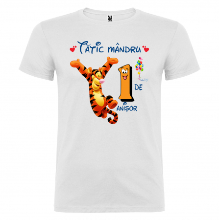Set de 5 tricouri aniversare pentru nasi,parinti si copil, personalizate cu nume,varsta si mesaj"Bestiuta" [2]