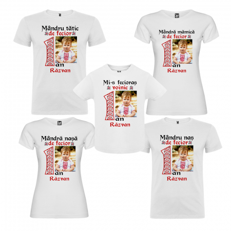 Set de 5  tricouri aniversare personalizate Traditionale cu poza si text [1]