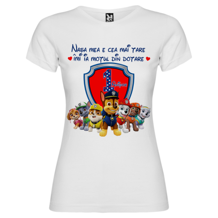 Set de 5 tricouri personalizate pentru nasi, parinti si copil Paw Patrol Logo [6]