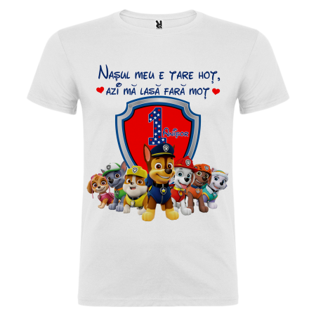 Set de 5 tricouri personalizate pentru nasi, parinti si copil Paw Patrol Logo [7]