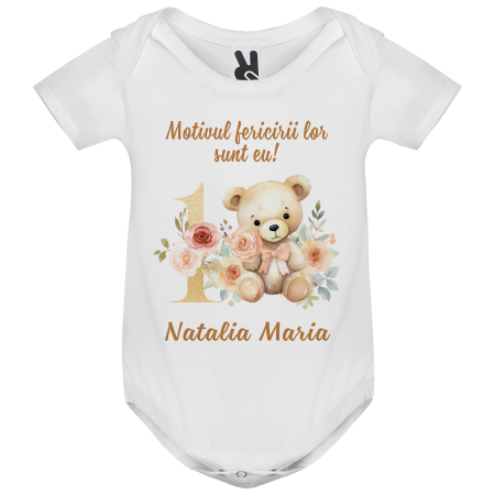 Set de 5 tricouri personalizate pentru nasi, parinti si copil Ursulet Auriu [2]