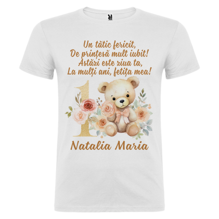 Set de 5 tricouri personalizate pentru nasi, parinti si copil Ursulet Auriu [5]