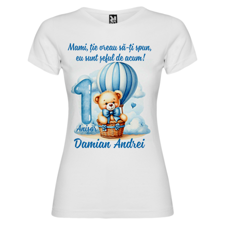 Set de 5 tricouri personalizate pentru nasi, parinti si copil Ursulet Balon [4]