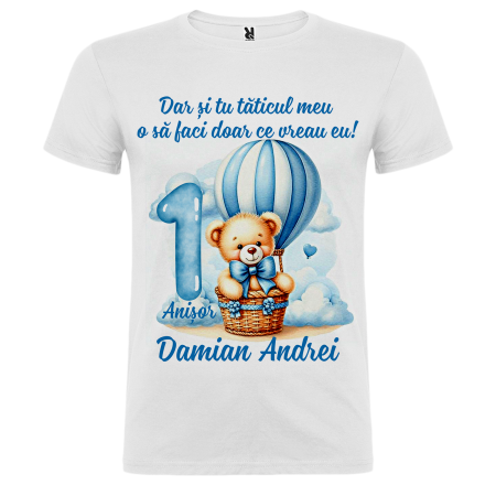 Set de 5 tricouri personalizate pentru nasi, parinti si copil Ursulet Balon [5]