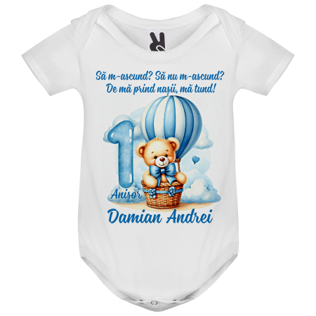 Set de 5 tricouri personalizate pentru nasi, parinti si copil Ursulet Balon [2]