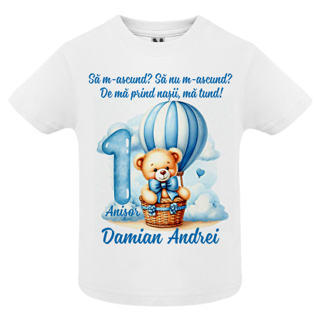 Set de 5 tricouri personalizate pentru nasi, parinti si copil Ursulet Balon [3]