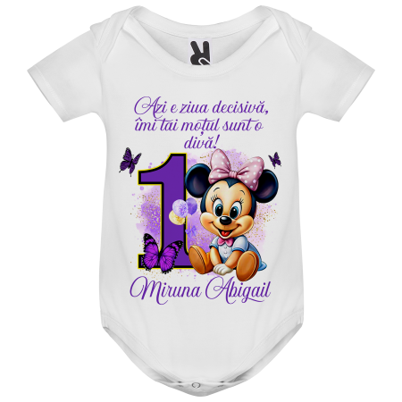 Set de 5 tricouri personalizate pentru nasi, parinti si copil Baby Minnie Mov [2]