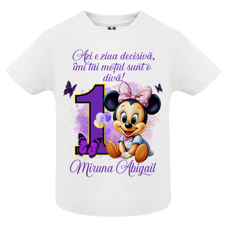 Set de 5 tricouri personalizate pentru nasi, parinti si copil Baby Minnie Mov [3]