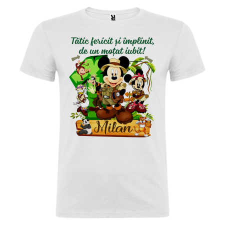Set de 5 tricouri personalizate pentru nasi, parinti si copil Personaje Mickey jungla Safari [5]