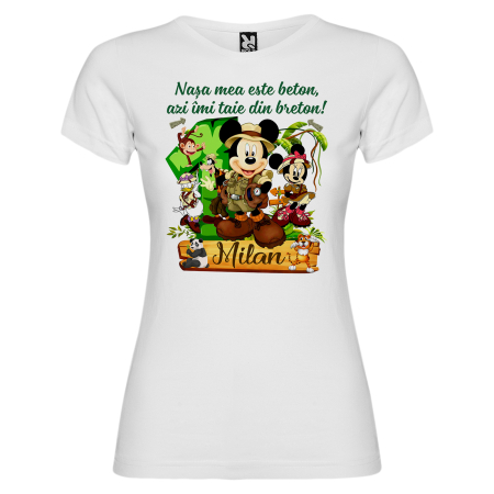Set de 5 tricouri personalizate pentru nasi, parinti si copil Personaje Mickey jungla Safari [4]