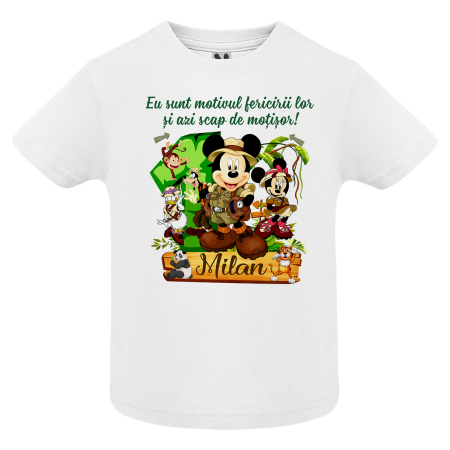 Set de 5 tricouri personalizate pentru nasi, parinti si copil Personaje Mickey jungla Safari [3]