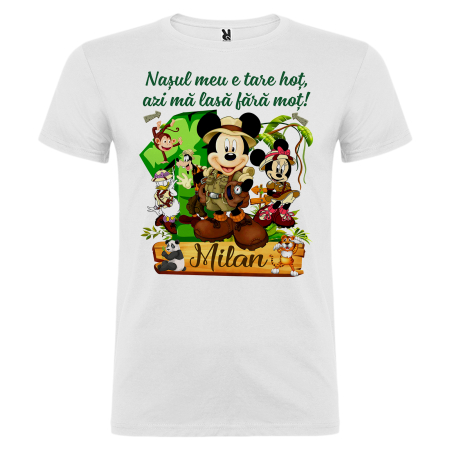 Set de 5 tricouri personalizate pentru nasi, parinti si copil Personaje Mickey jungla Safari [7]