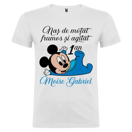 Set de 5 tricouri personalizate pentru nasi, parinti si copil Baby Mickey [7]