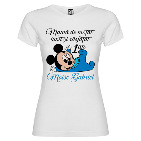 Set de 5 tricouri personalizate pentru nasi, parinti si copil Baby Mickey [4]