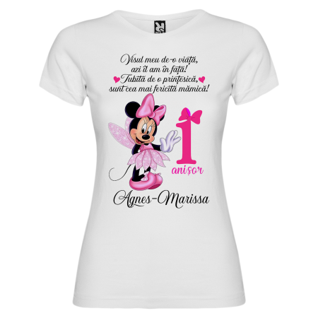 Set de 5 tricouri personalizate pentru nasi, parinti si copil Minnie Zana [4]