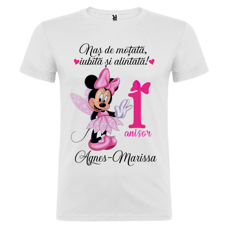 Set de 5 tricouri personalizate pentru nasi, parinti si copil Minnie Zana [7]