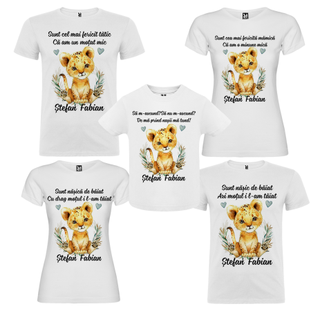 Set de 5 tricouri personalizate pentru nasi, parinti si copil Tigru [1]