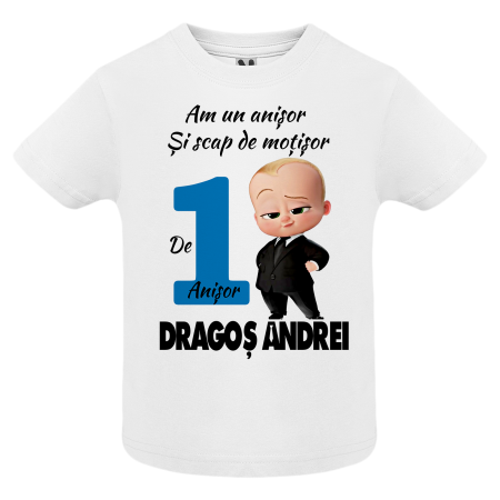 Set de 5 tricouri personalizate pentru nasi, parinti si copil Baby Boss [3]