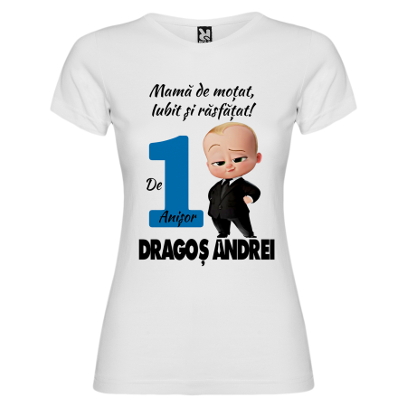 Set de 5 tricouri personalizate pentru nasi, parinti si copil Baby Boss [4]