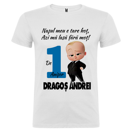 Set de 5 tricouri personalizate pentru nasi, parinti si copil Baby Boss [7]