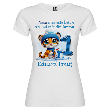 Set de 5 tricouri personalizate pentru nasi, parinti si copil cu Animalute Iarna [6]