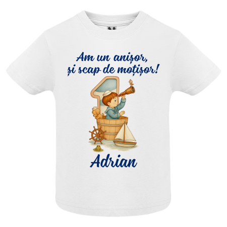 Set de 5 tricouri personalizate pentru nasi, parinti si copil cu model Micul Navigator [3]