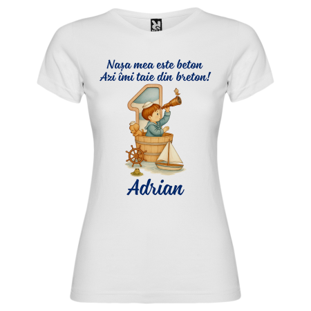 Set de 5 tricouri personalizate pentru nasi, parinti si copil cu model Micul Navigator [6]