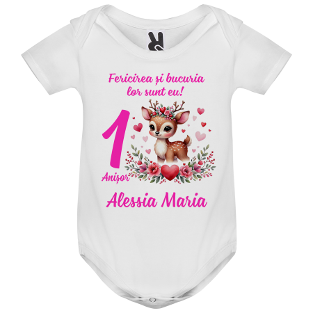 Set de 5 tricouri personalizate pentru nasi, parinti si copil cu model de Caprioara [2]