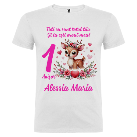 Set de 5 tricouri personalizate pentru nasi, parinti si copil cu model de Caprioara [5]