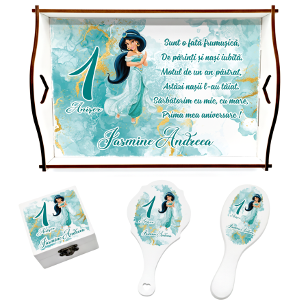 Set de 5 tricouri personalizate pentru nasi, parinti si copil cu Printesa Jasmine [9]